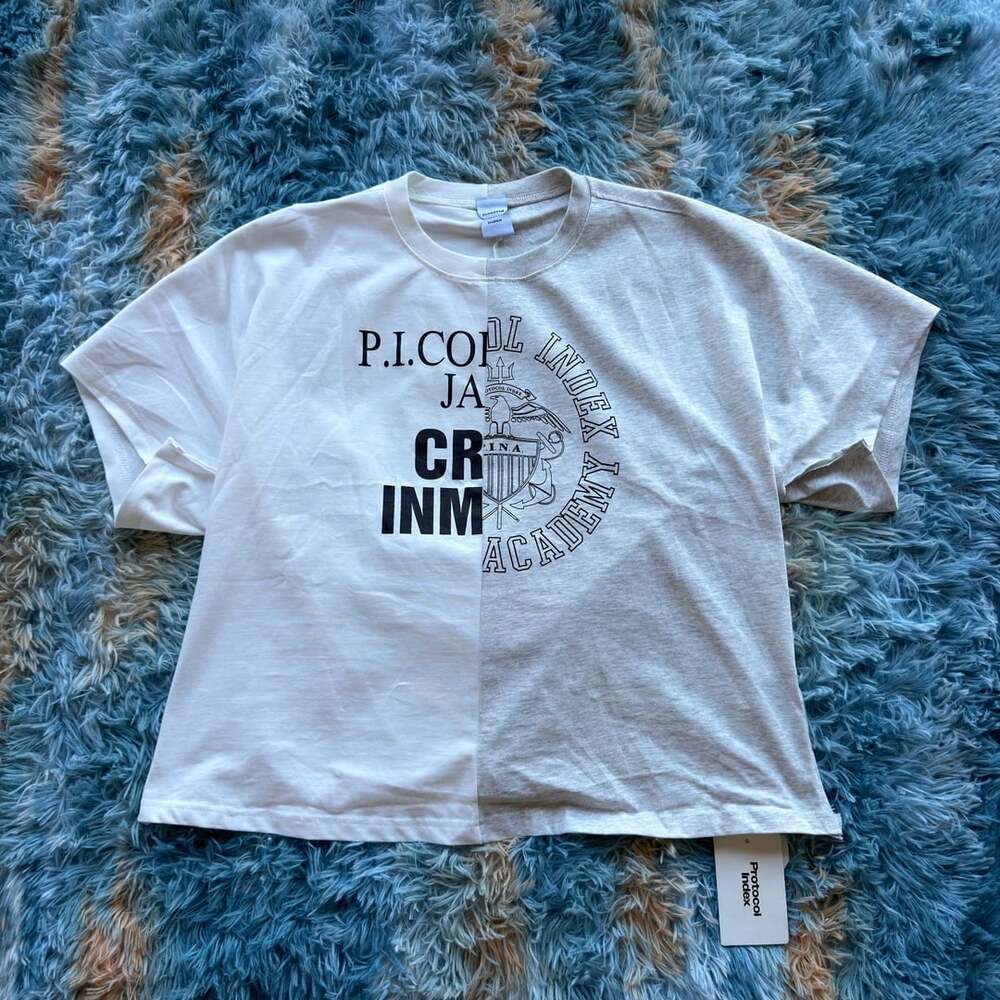 Protocol Index Two-Tone Graphic Split Short Sleeve T-Shirt